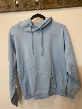 Light Blue Pullover Hoodie Sweatshirt - Women’s Casual Hoodie